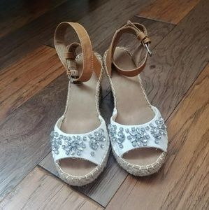 Bejeweled espadrille wedges